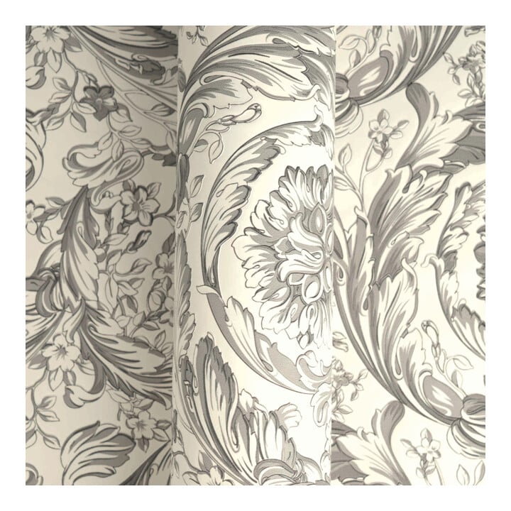 A.S. Création Vliestapete Versace 6 10,05 x 0,70 m Barock Grau glänzend mit Struktur