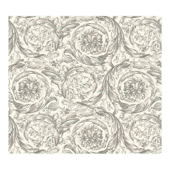 A.S. Création Vliestapete Versace 6 10,05 x 0,70 m Barock Grau glänzend mit Struktur