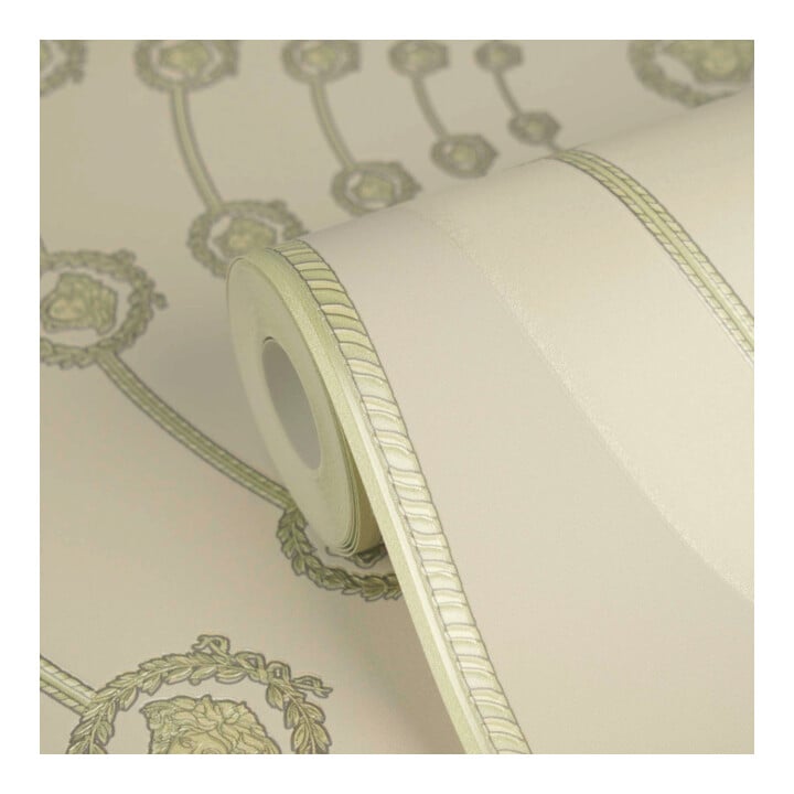 A.S. Création Vliestapete Versace 6 10,05 x 0,70 m Barock Grau Grün Metallic mit Struktur