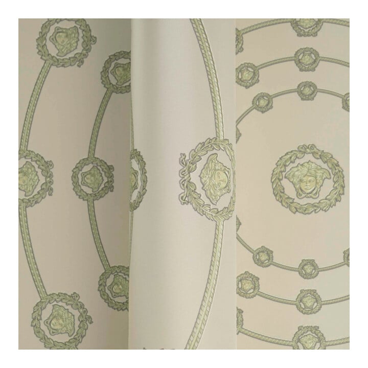A.S. Création Vliestapete Versace 6 10,05 x 0,70 m Barock Grau Grün Metallic mit Struktur