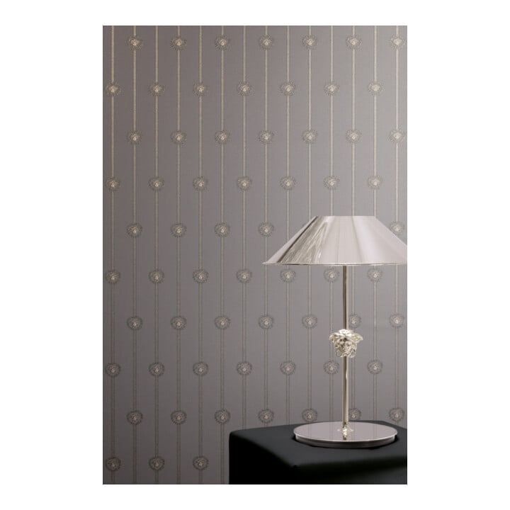 A.S. Création Vliestapete Versace 6 10,05 x 0,70 m Barock Grau Metallic mit Struktur