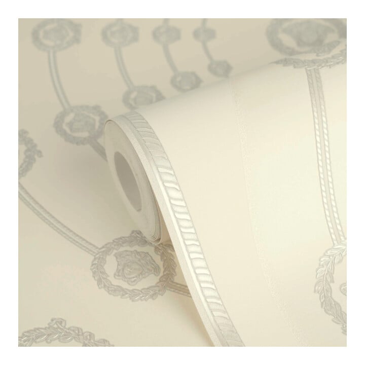 A.S. Création Vliestapete Versace 6 10,05 x 0,70 m Barock Grau Weiß Metallic Struktur