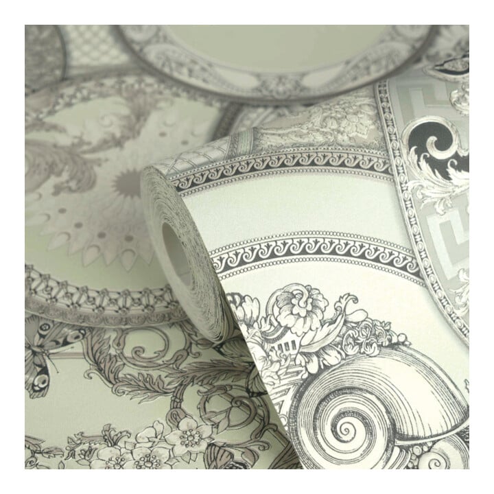 A.S. Création Vliestapete Versace 6 10,05 x 0,70 m Barock Grün Metallic leicht strukturiert