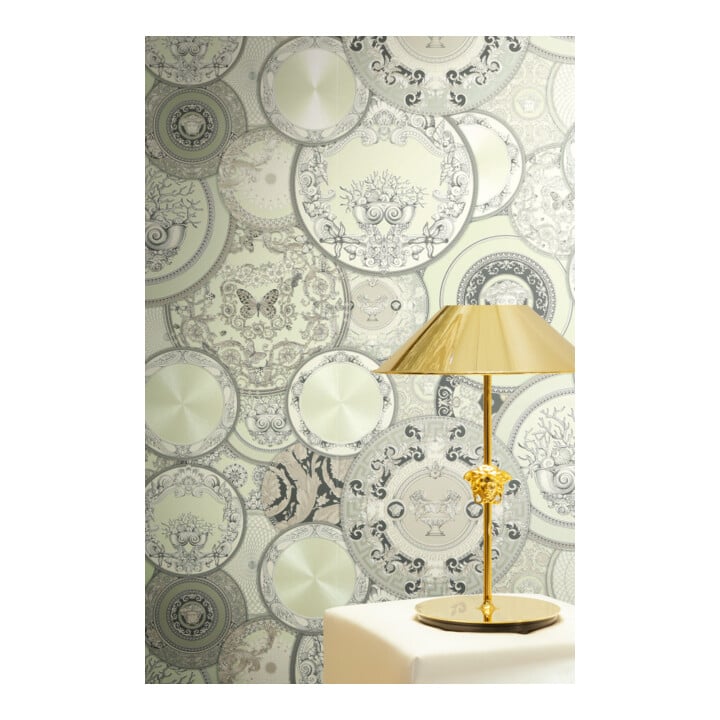A.S. Création Vliestapete Versace 6 10,05 x 0,70 m Barock Grün Metallic leicht strukturiert