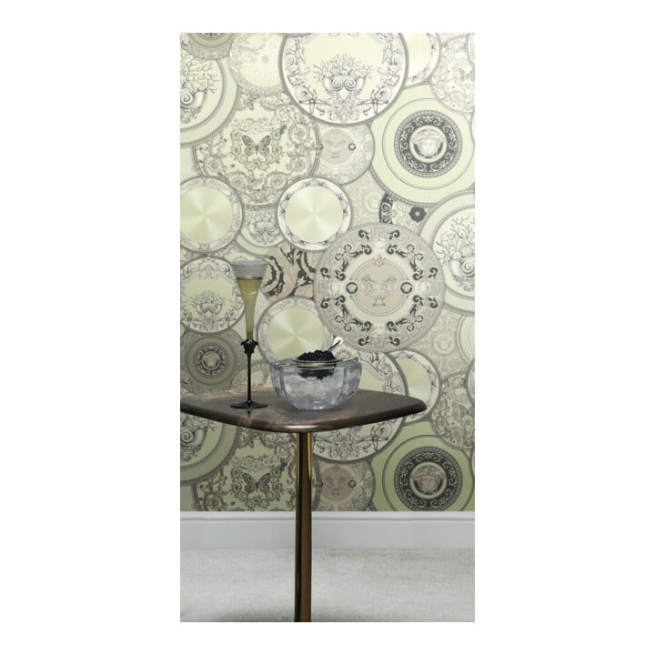 A.S. Création Vliestapete Versace 6 10,05 x 0,70 m Barock Grün Metallic leicht strukturiert