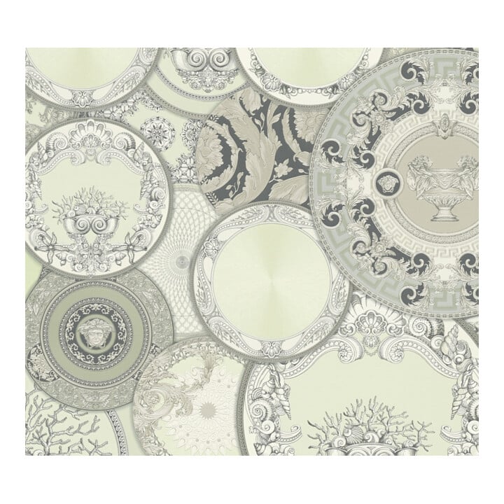 A.S. Création Vliestapete Versace 6 10,05 x 0,70 m Barock Grün Metallic leicht strukturiert
