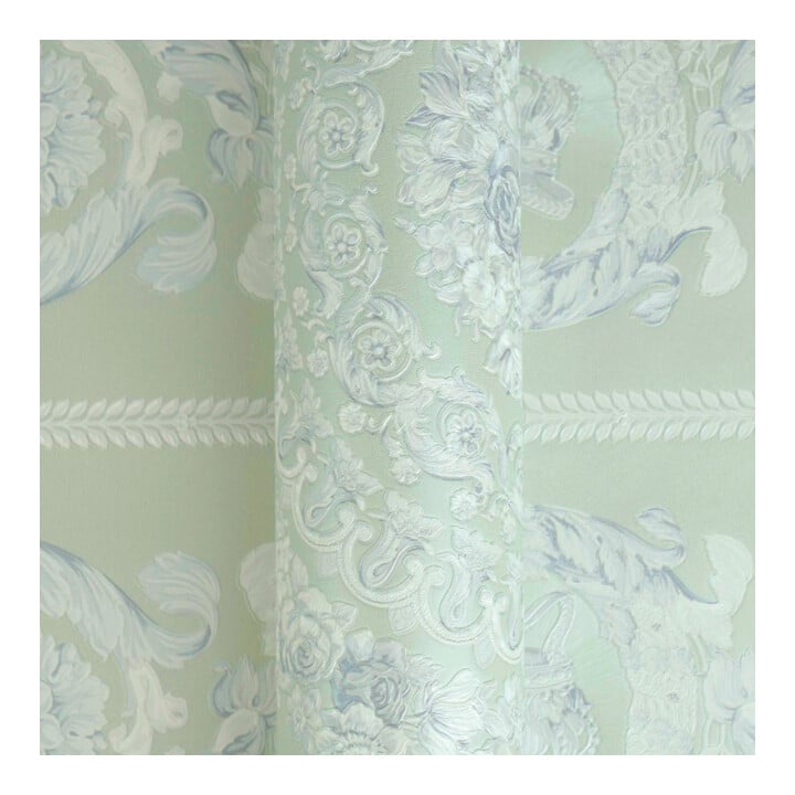 A.S. Création Vliestapete Versace 6 10,05 x 0,70 m Barock Grün Weiß Metallic mit Struktur