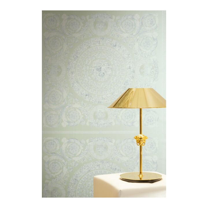 A.S. Création Vliestapete Versace 6 10,05 x 0,70 m Barock Grün Weiß Metallic mit Struktur
