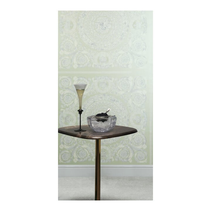A.S. Création Vliestapete Versace 6 10,05 x 0,70 m Barock Grün Weiß Metallic mit Struktur