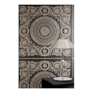 A.S. Création Vliestapete Versace 6 10,05 x 0,70 m Barock Schwarz Beige Metallic mit Struktur