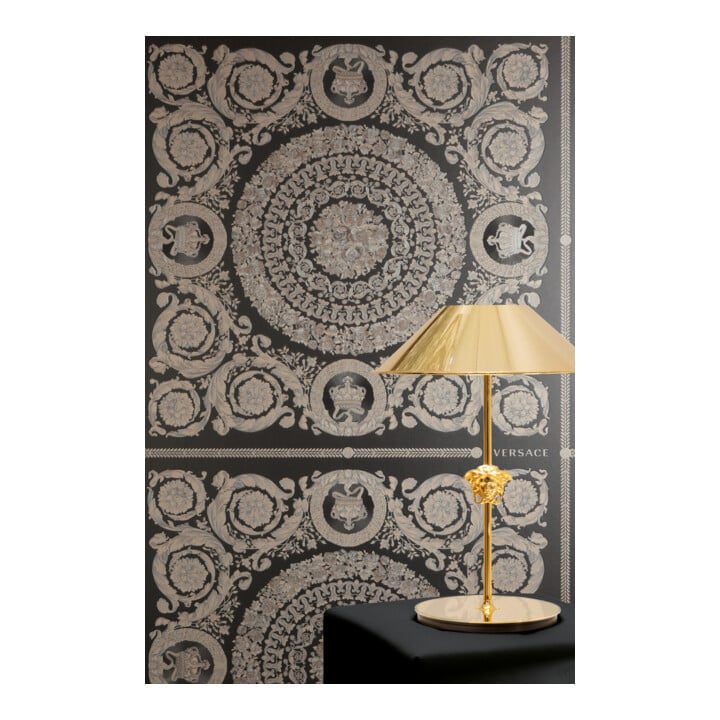 A.S. Création Vliestapete Versace 6 10,05 x 0,70 m Barock Schwarz Beige Metallic mit Struktur