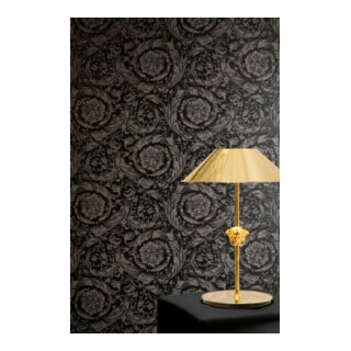 A.S. Création Vliestapete Versace 6 10,05 x 0,70 m Barock Schwarz glänzend mit Struktur