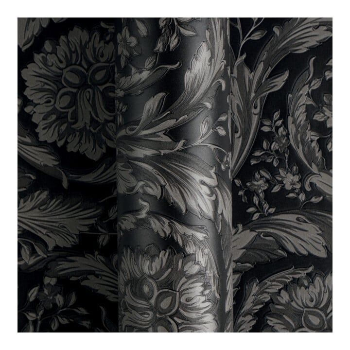 A.S. Création Vliestapete Versace 6 10,05 x 0,70 m Barock Schwarz glänzend mit Struktur