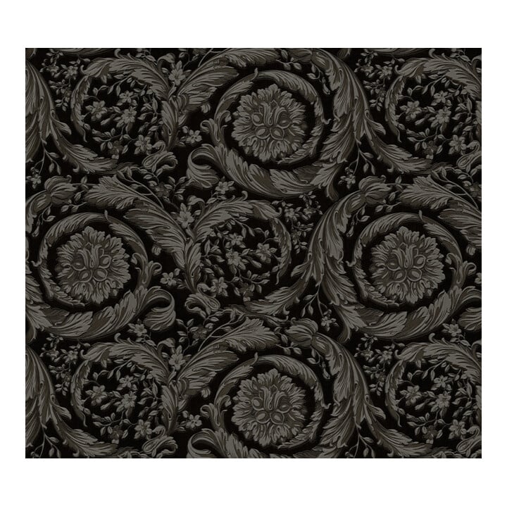 A.S. Création Vliestapete Versace 6 10,05 x 0,70 m Barock Schwarz glänzend mit Struktur