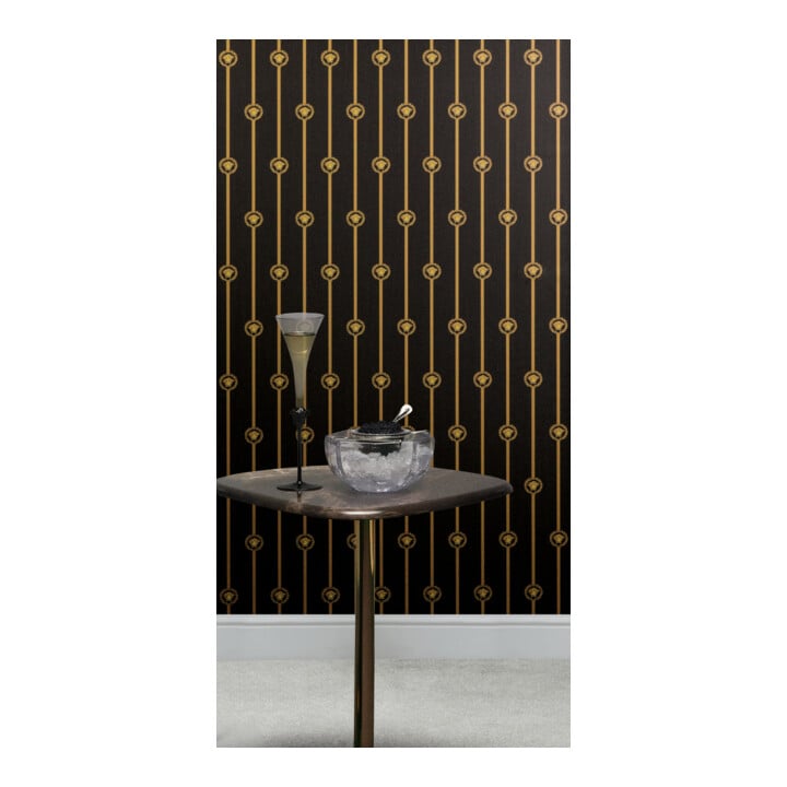 A.S. Création Vliestapete Versace 6 10,05 x 0,70 m Barock Schwarz Gold Metallic mit Struktur