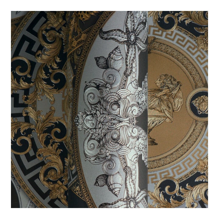 A.S. Création Vliestapete Versace 6 10,05 x 0,70 m Barock Schwarz Gold Metallic Struktur