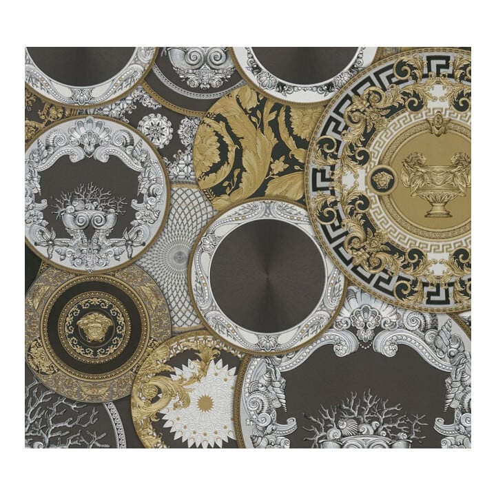 A.S. Création Vliestapete Versace 6 10,05 x 0,70 m Barock Schwarz Gold Metallic Struktur