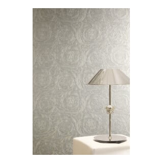 A.S. Création Vliestapete Versace 6 10,05 x 0,70 m Barock Silber Grau glänzend strukturiert