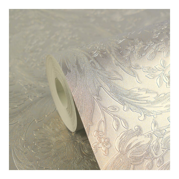 A.S. Création Vliestapete Versace 6 10,05 x 0,70 m Barock Silber Grau glänzend strukturiert