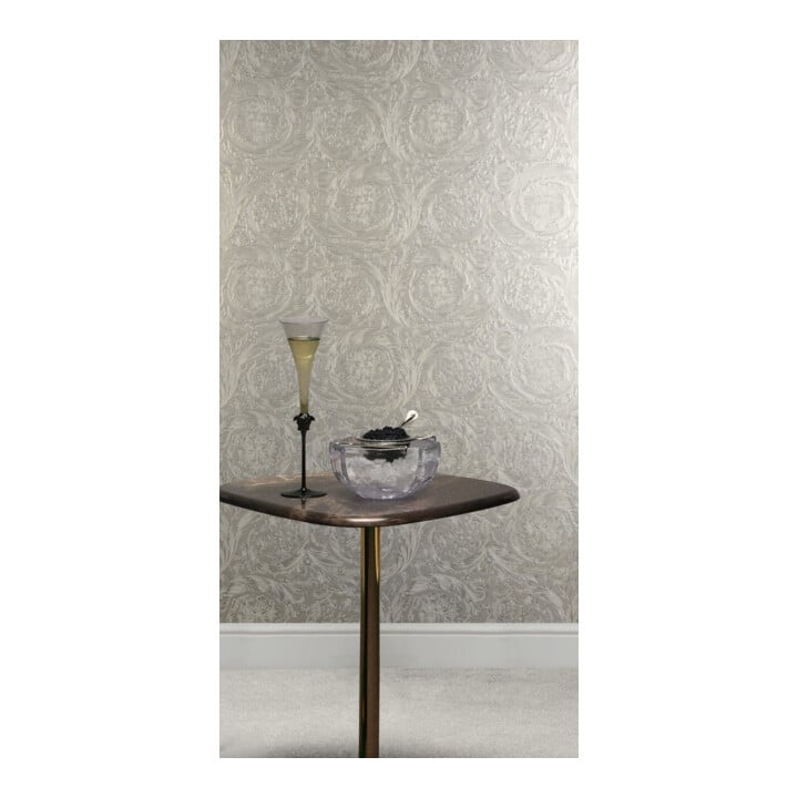 A.S. Création Vliestapete Versace 6 10,05 x 0,70 m Barock Silber Grau glänzend strukturiert