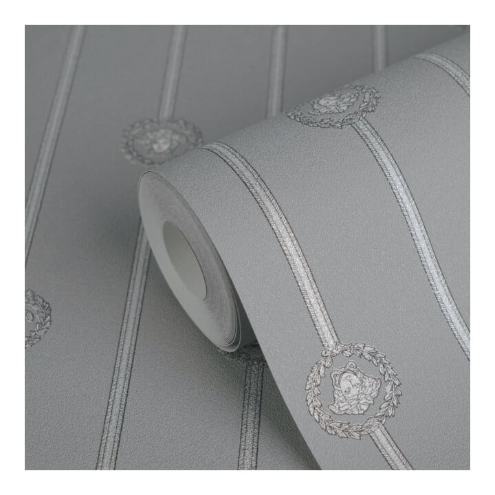 A.S. Création Vliestapete Versace 6 10,05 x 0,70 m Barock Silber Metallic Struktur