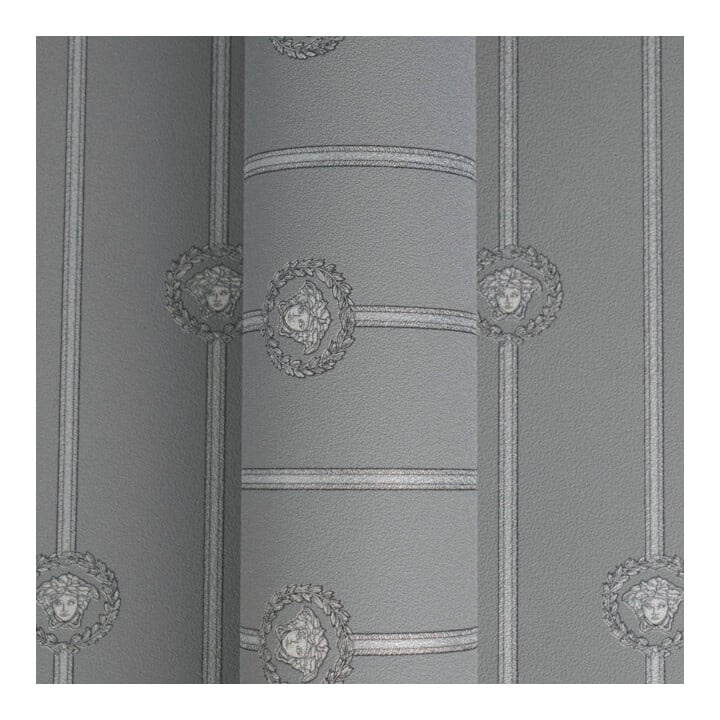 A.S. Création Vliestapete Versace 6 10,05 x 0,70 m Barock Silber Metallic Struktur