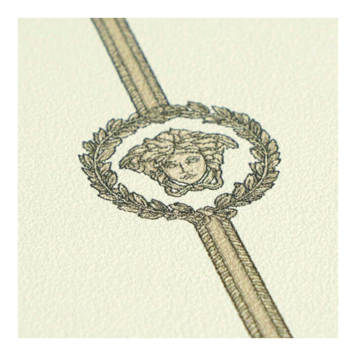 A.S. Création Vliestapete Versace 6 10,05 x 0,70 m Barock Weiß Beige Metallic mit Struktur