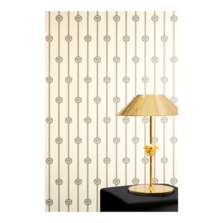 A.S. Création Vliestapete Versace 6 10,05 x 0,70 m Barock Weiß Beige Metallic mit Struktur