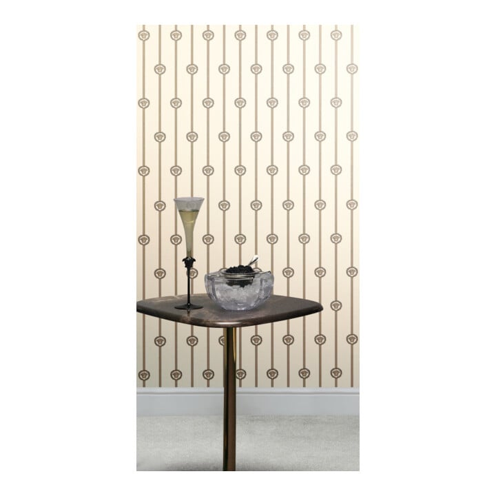 A.S. Création Vliestapete Versace 6 10,05 x 0,70 m Barock Weiß Beige Metallic mit Struktur
