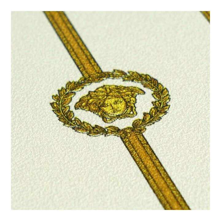 A.S. Création Vliestapete Versace 6 10,05 x 0,70 m Barock Weiß Gold Metallic mit Struktur