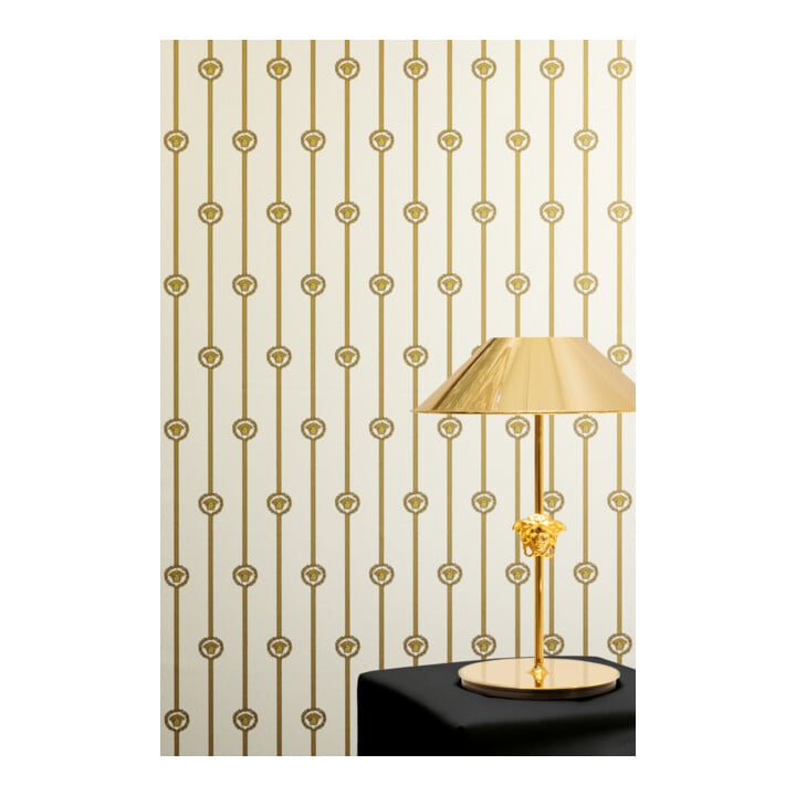 A.S. Création Vliestapete Versace 6 10,05 x 0,70 m Barock Weiß Gold Metallic mit Struktur