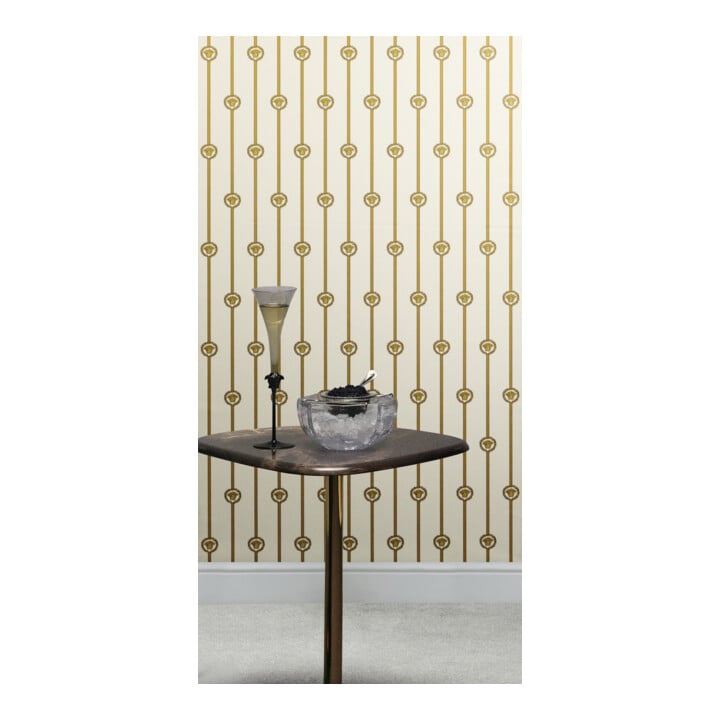 A.S. Création Vliestapete Versace 6 10,05 x 0,70 m Barock Weiß Gold Metallic mit Struktur