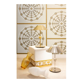 A.S. Création Vliestapete Versace 6 10,05 x 0,70 m Barock Weiß Gold Metallic Struktur
