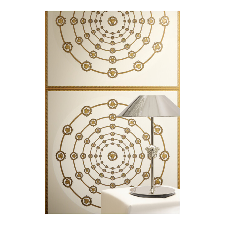 A.S. Création Vliestapete Versace 6 10,05 x 0,70 m Barock Weiß Gold Metallic Struktur