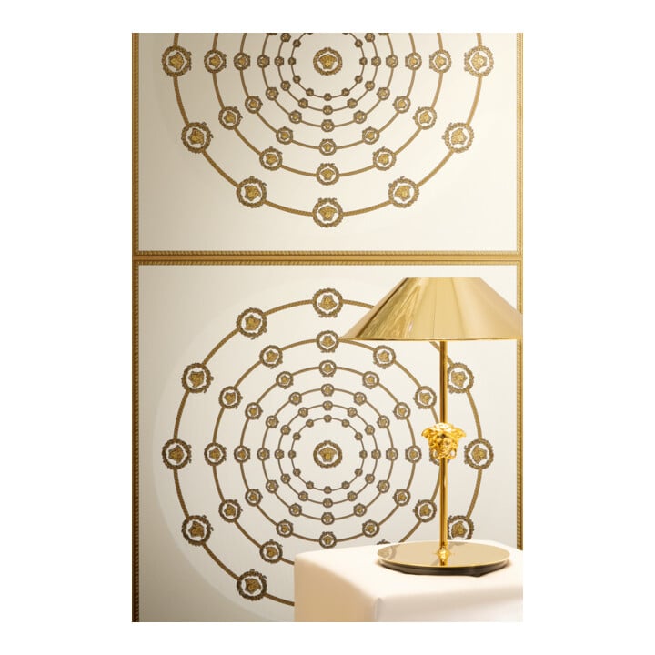 A.S. Création Vliestapete Versace 6 10,05 x 0,70 m Barock Weiß Gold Metallic Struktur