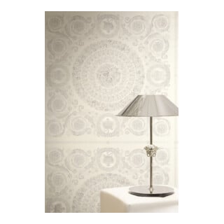 A.S. Création Vliestapete Versace 6 10,05 x 0,70 m Barock Weiß Grau Metallic mit Struktur