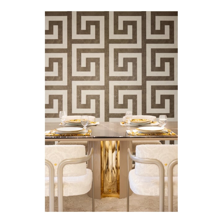 A.S. Création Vliestapete Versace 6 10,05 x 0,70 m Mäander Braun Creme Metallic Struktur