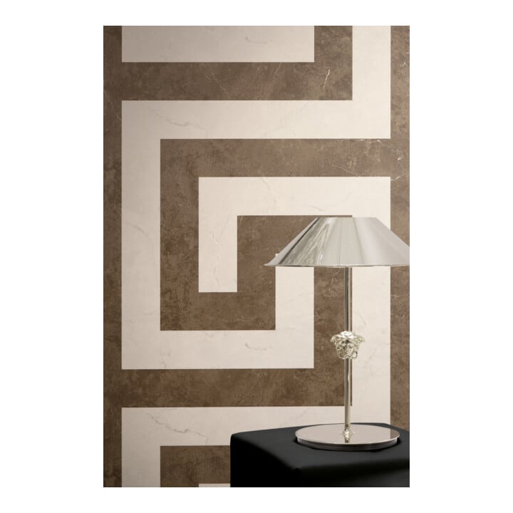 A.S. Création Vliestapete Versace 6 10,05 x 0,70 m Mäander Braun Creme Metallic Struktur