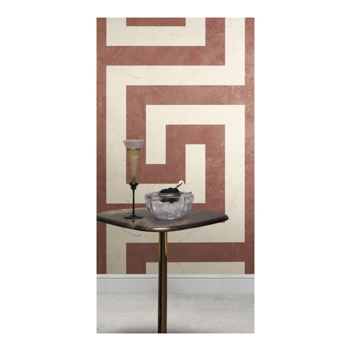 A.S. Création Vliestapete Versace 6 10,05 x 0,70 m Mäander Rot Creme Metallic Struktur