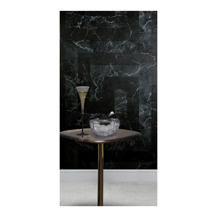 A.S. Création Vliestapete Versace 6 10,05 x 0,70 m Mäander Schwarz Metallic Struktur