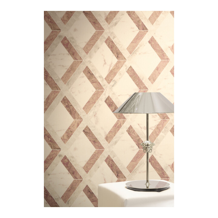 A.S. Création Vliestapete Versace 6 10,05 x 0,70 m Marmor Rosa Weiß leicht strukturiert