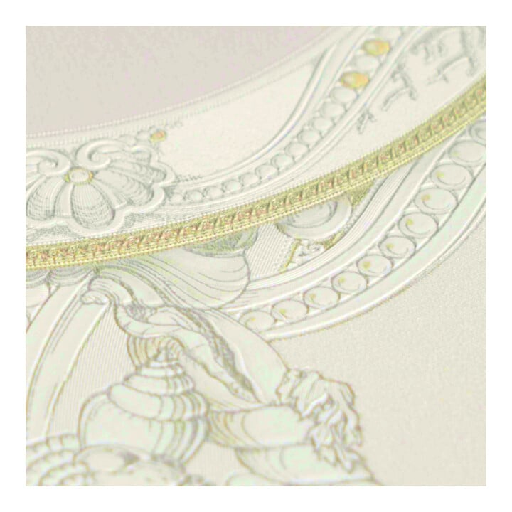 A.S. Création Vliestapete Versace 6 10,05 x 0,70 m Medaillen Creme glänzend leicht strukturiert