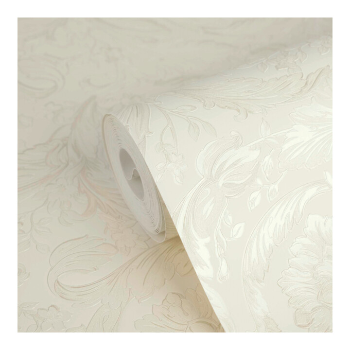 A.S. Création Vliestapete Versace 6 10,05 x 0,70 m Ranken Creme Silber strukturiert