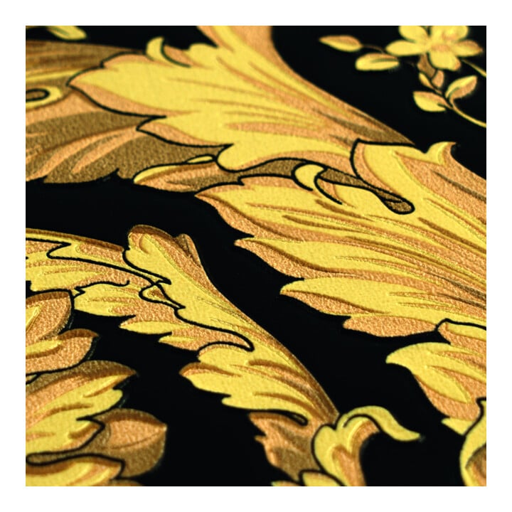 A.S. Création Vliestapete Versace 6 10,05 x 0,70 m Ranken Gold Schwarz strukturiert