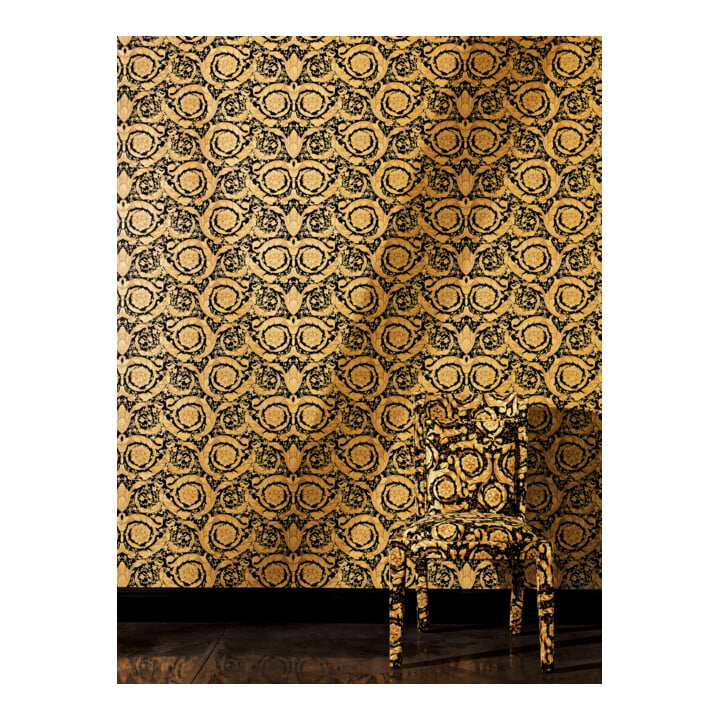 A.S. Création Vliestapete Versace 6 10,05 x 0,70 m Ranken Gold Schwarz strukturiert