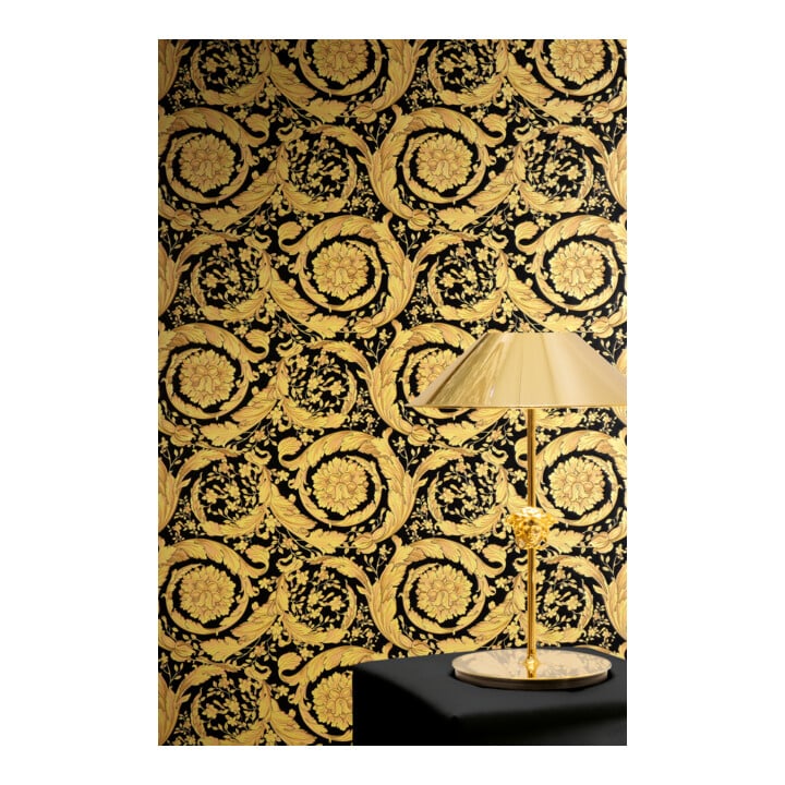A.S. Création Vliestapete Versace 6 10,05 x 0,70 m Ranken Gold Schwarz strukturiert