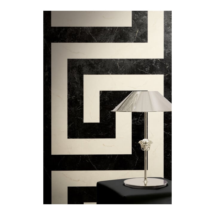 A.S. Création Vliestapete Versace 6 10,05 x 0,70 m Schwarz Weiß Metallic Struktur