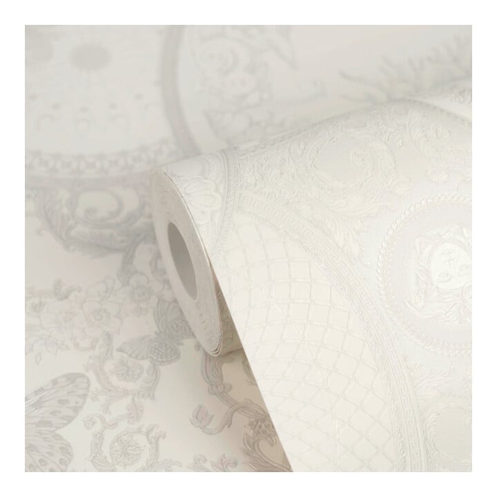A.S. Création Vliestapete Versace 6 10,05 x 0,70 m Silber glänzend strukturiert