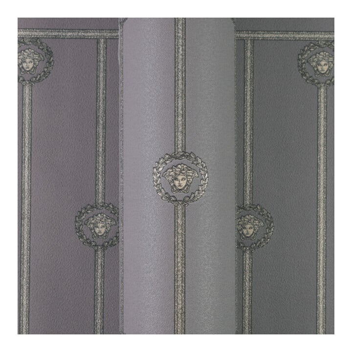 A.S. Création Vliestapete Versace 6 10,05 x 1,06 m Sockelbordüre Barock Grau Metallic