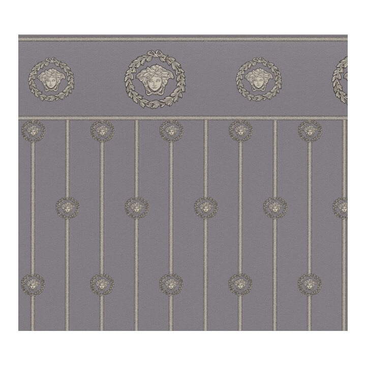 A.S. Création Vliestapete Versace 6 10,05 x 1,06 m Sockelbordüre Barock Grau Metallic